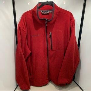 Free Country Fleece Jacket Men Size XXL Red Zipper Chest Pocket